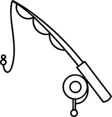 Fishing rod vector icon