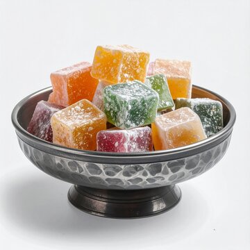 Loukoum, confiseries orientales de diff&eacute;rentes couleurs et parfums saupoudr&eacute;s de sucre glace. Custom AI Model
