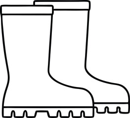 rubber boots icon in cartoon flat vector style