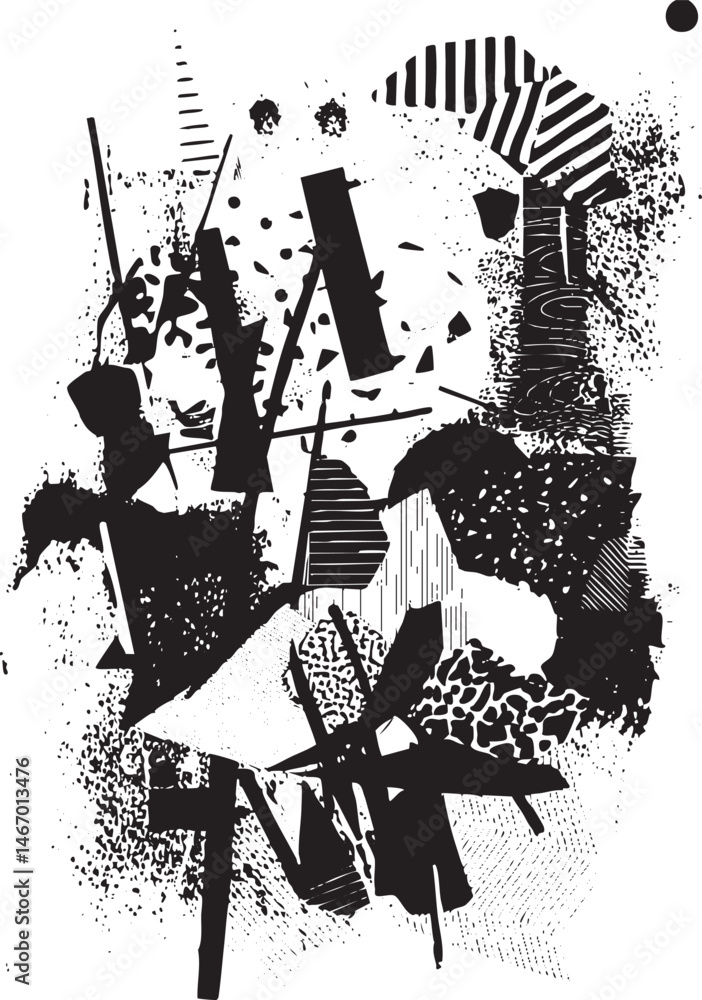 Poster a dynamic composition of fragmented geometric shapes dominates the .