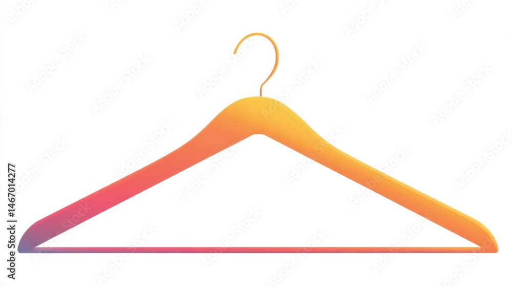 Poster elegant flat art of a clothing hanger with a smooth gradient finish on the right side generative ai