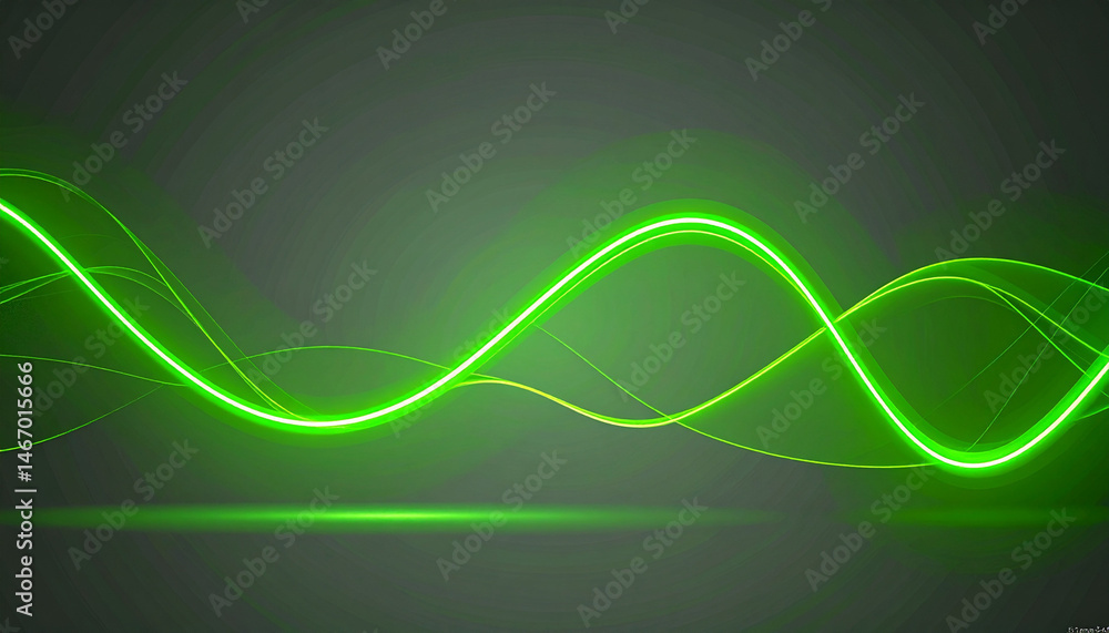 Aufkleber dynamic green wave patterns abstract design visual art digital studio close-up motion energy
