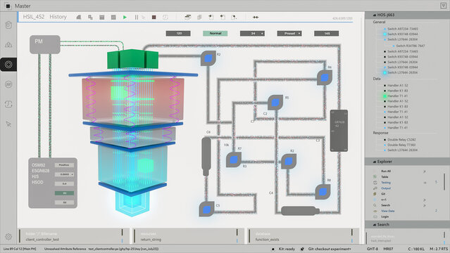 Screen Template with Quantum Computer Work Process Edit. Data Telemetry Showing Qubits, Superposition, and Other Technological System Information. Mock Up Screen with White Background