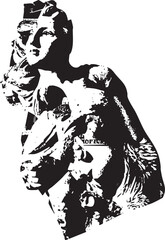 A silhouetted boxer intensely focuses during a boxing match.