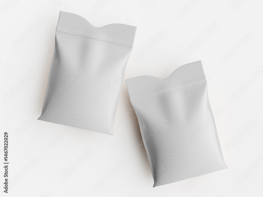 Poster two blank white rectangular packages isolated on a plain white background with soft shadows ideal fo