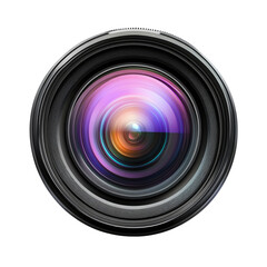 Luxury Camera Lens with Realistic Lighting on Clean White Background