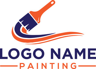 painting logo vector illustration. paint brush logo template