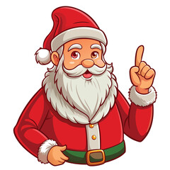 A vintage-style illustration of Santa Claus with a knowing look and raised finger