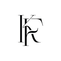 KF monogram logo design letter text name symbol monochrome logotype alphabet character simple logo