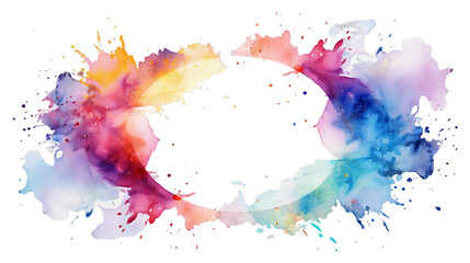 Obraz premium Oval frame made of watercolor red splashes, isolated on transparent background