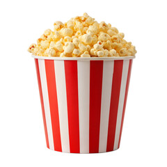 Red bucket of popcorn, popcorn, movie popcorn png, popcorn bucket png, popcorn png, popcorn isolated on transparent background.