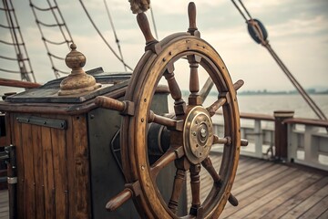 old ship steering wheel