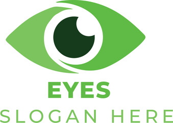 Realistic Eye Vector Design on White Background with Bright Green-Cyan Iris