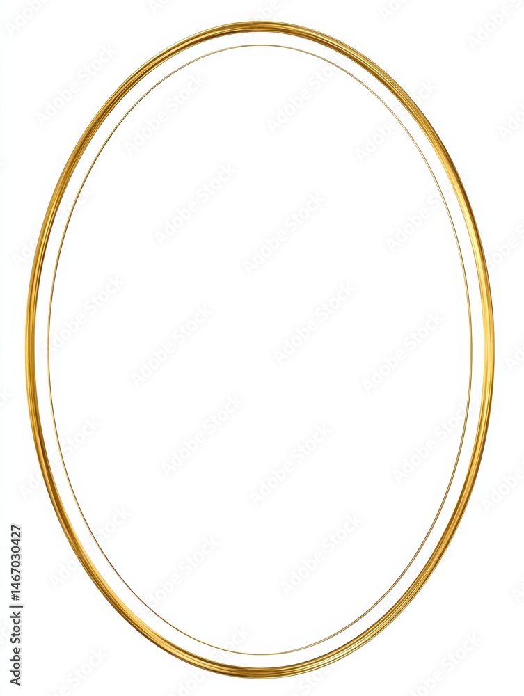 Poster elegant golden oval frame on clean white background perfect for showcasing artwork or portraits in v