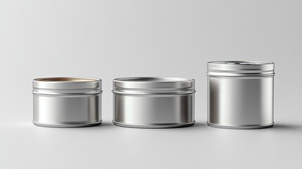 Food tin can packaging mockup, medium size for food product branding and display