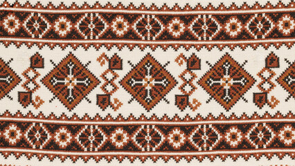 Yakan cloth inspired vector pattern, traditional seamless folk art textile or fabric print design from Philippines with various colors and geometric shapes, Colorful geometric pattern,