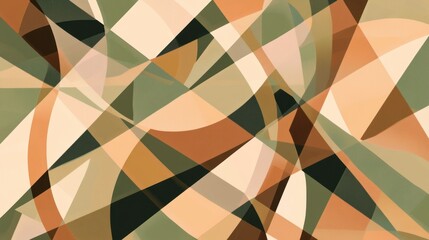 Abstract geometric art with overlapping shapes in earthy tones.