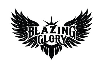 Blazing Glory Winged Ink Design