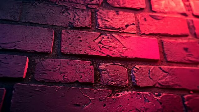 Vibrant pink and red brick wall