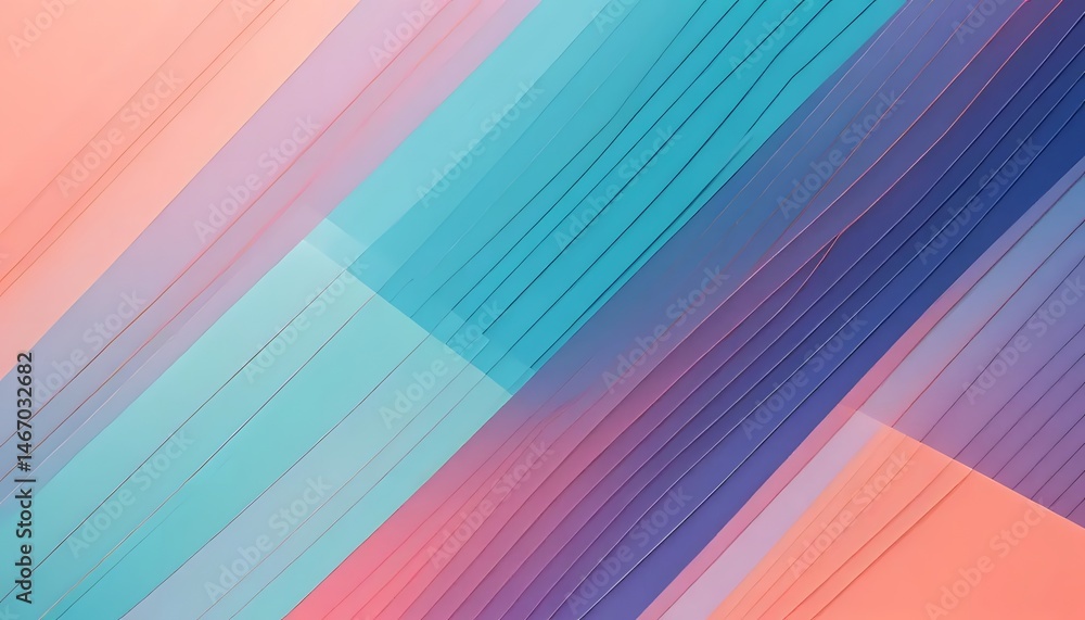 Poster abstract pastel colored stripes diagonally layered creating a modern and soft background design
