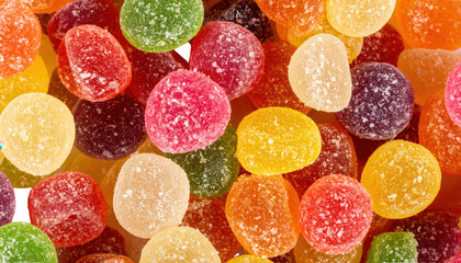 Assorted gummy candies Top view Jelly sweets