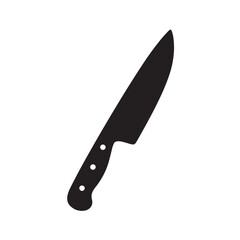 Horror Movie Knife Silhouette, Smooth Halloween Slasher Icon Vector