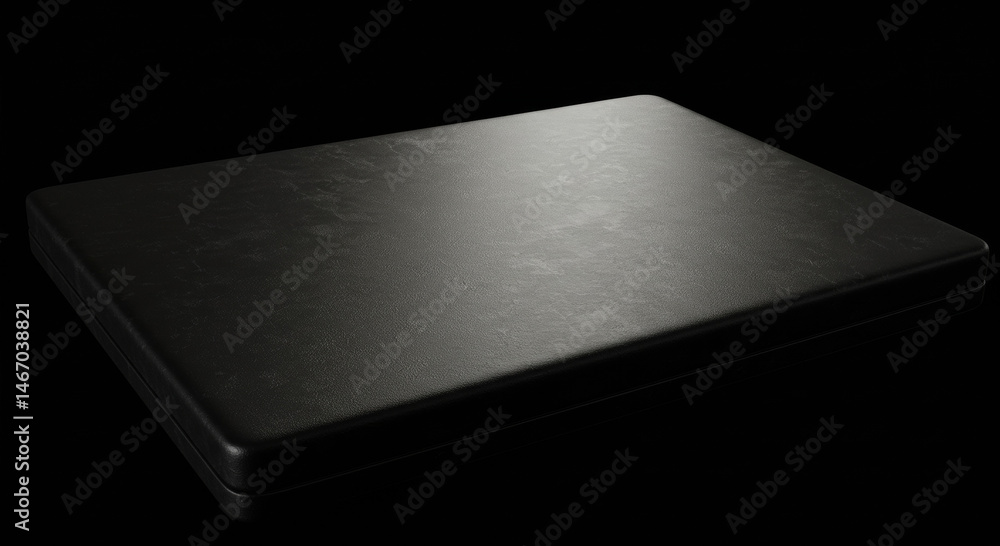 Poster dark gray rectangular surface with subtle texture, displayed on a black background. modern, high-qua