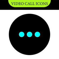 Fototapeta premium Set of Video call icon. Video conference. Video call chat screen vector buttons template for on-line video chat app, internet talk. User interface symbols for web conference or business webinar