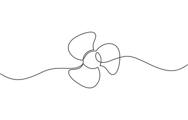 Linear background of fan. One continuous line drawing of fan, Simple isolated, Electric fan. Line icon on white background, outline pro vector minimal Electric Fan Line.