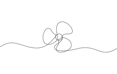 Linear background of fan. One continuous line drawing of fan, Simple isolated, Electric fan. Line icon on white background, outline pro vector minimal Electric Fan Line.