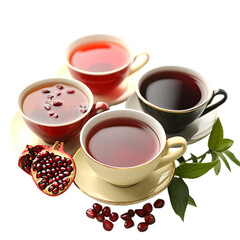 omegranate tea in varied cups