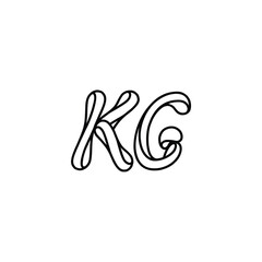 Obraz premium KG monogram logo design letter text name symbol monochrome logotype alphabet character simple logo