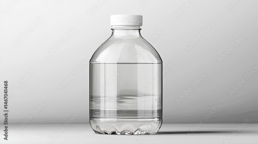 Poster gallon mockup isolated on a clear backdrop for product design and package presentation