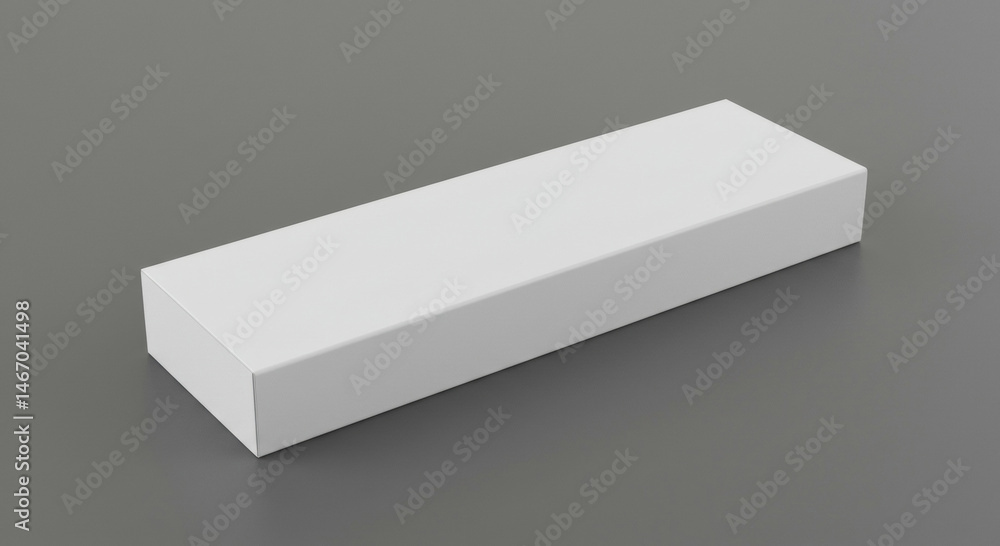 Aufkleber blank white rectangular box on a gray surface. empty product packaging resting on a neutral backgrou