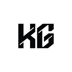 KG monogram logo design letter text name symbol monochrome logotype alphabet character simple logo