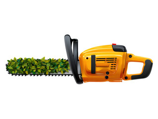 Fototapeta premium Hedge trimmer with green leaves design for garden projects, cut out