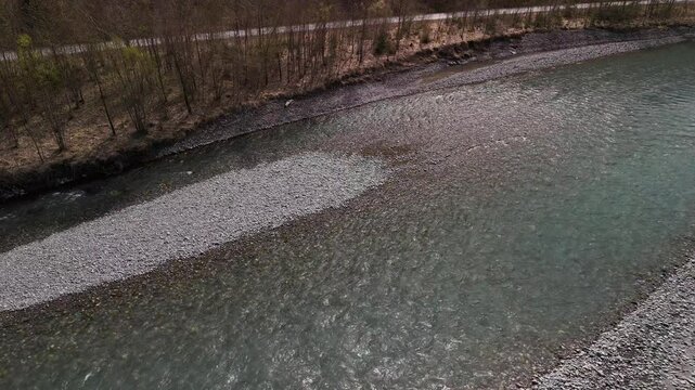 Linth river shallow water mountain stream Switzerland natural resources Europe
