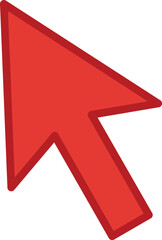 Red arrow sign. Cursor icon in flat style. Cursor icon vector illustration isolated. Cursor icon for web or application