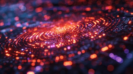 Abstract Digital Vortex: A Symphony of Light and Data