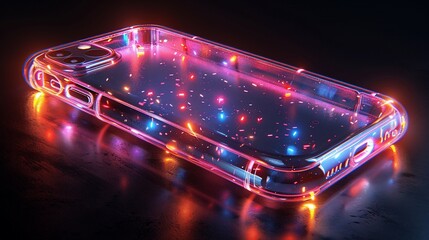 Neon Glowing Phone Case: A Futuristic Transparent Design