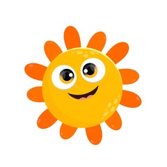 Cartoon sun,cute happy sun cartoon character, shiny bright sun vactor illustration	