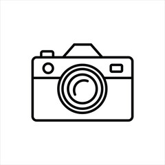 digital photo camera line icon vector on white background.