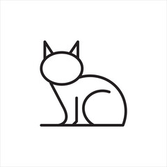 cat line icon vector on white background.