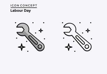 Fototapeta premium Icon Concept Labour Day Minimalist Wrench Icon for Labour Day