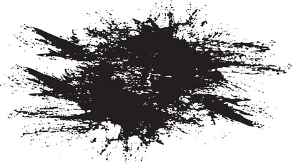 Obraz premium A dark ink splatter spreads across a white background.