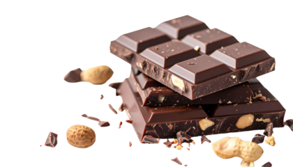 White Background Bold Flavor Chocolate & Peanuts png
