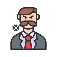 Angry Boss icon vector image. Suitable for mobile apps, web apps and print media.