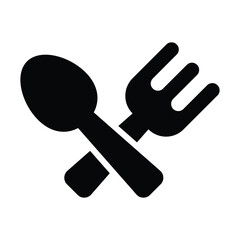 Simple Cutlery glyph icon. The icon can be used for websites, print templates, presentation templates, illustrations, etc
