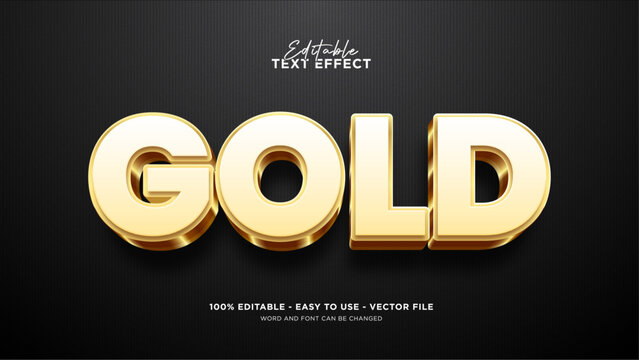Editable gold 3d text effect, silver text style effect