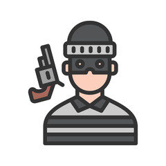 Criminal Heist icon vector image. Suitable for mobile apps, web apps and print media.